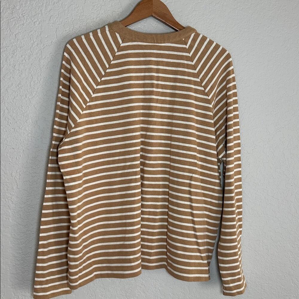NEW Boden Henley Breton Camel Tan Striped Long Sleeve Shirt Sweatshirt US 16/18 - Picture 8 of 11